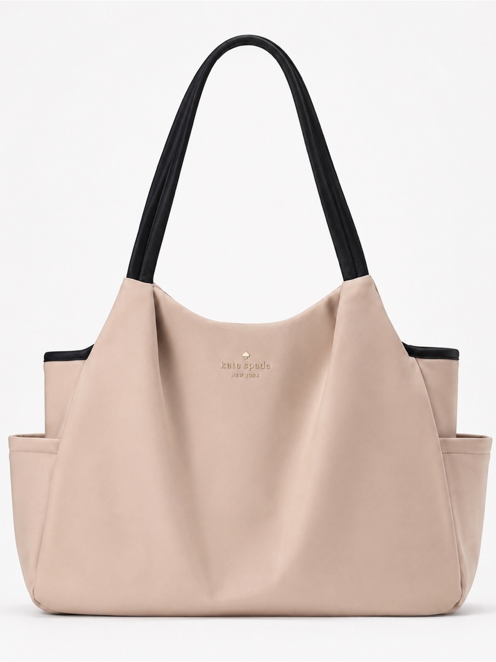 kate spade beige and black color block Chelsea diaper bag tote MSRP $399
